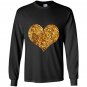 Gold sequins in a heart shape Long Sleeve