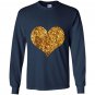 Gold sequins in a heart shape Long Sleeve