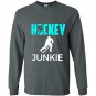 Hockey junkie funny gift Long Sleeve