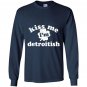 Kiss me im detroitish distressed Long Sleeve