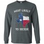 Most likely to secede vintage state of texas flag Long Sleeve