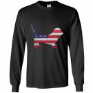 Patriotic basset hound mix american flag embroidery Long Sleeve