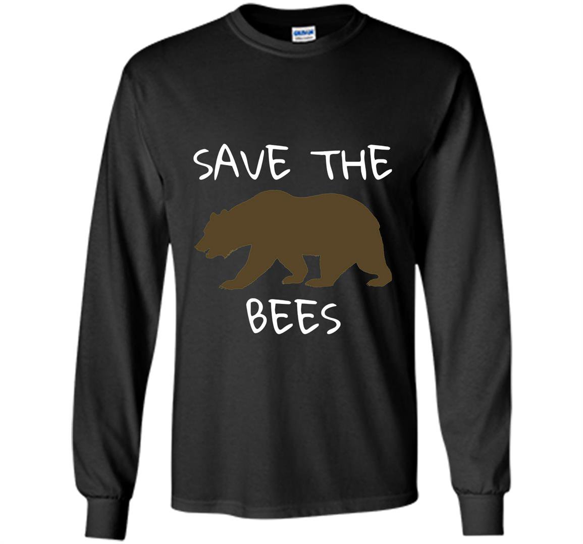 Save the bees brown bear Long Sleeve