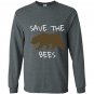 Save the bees brown bear Long Sleeve
