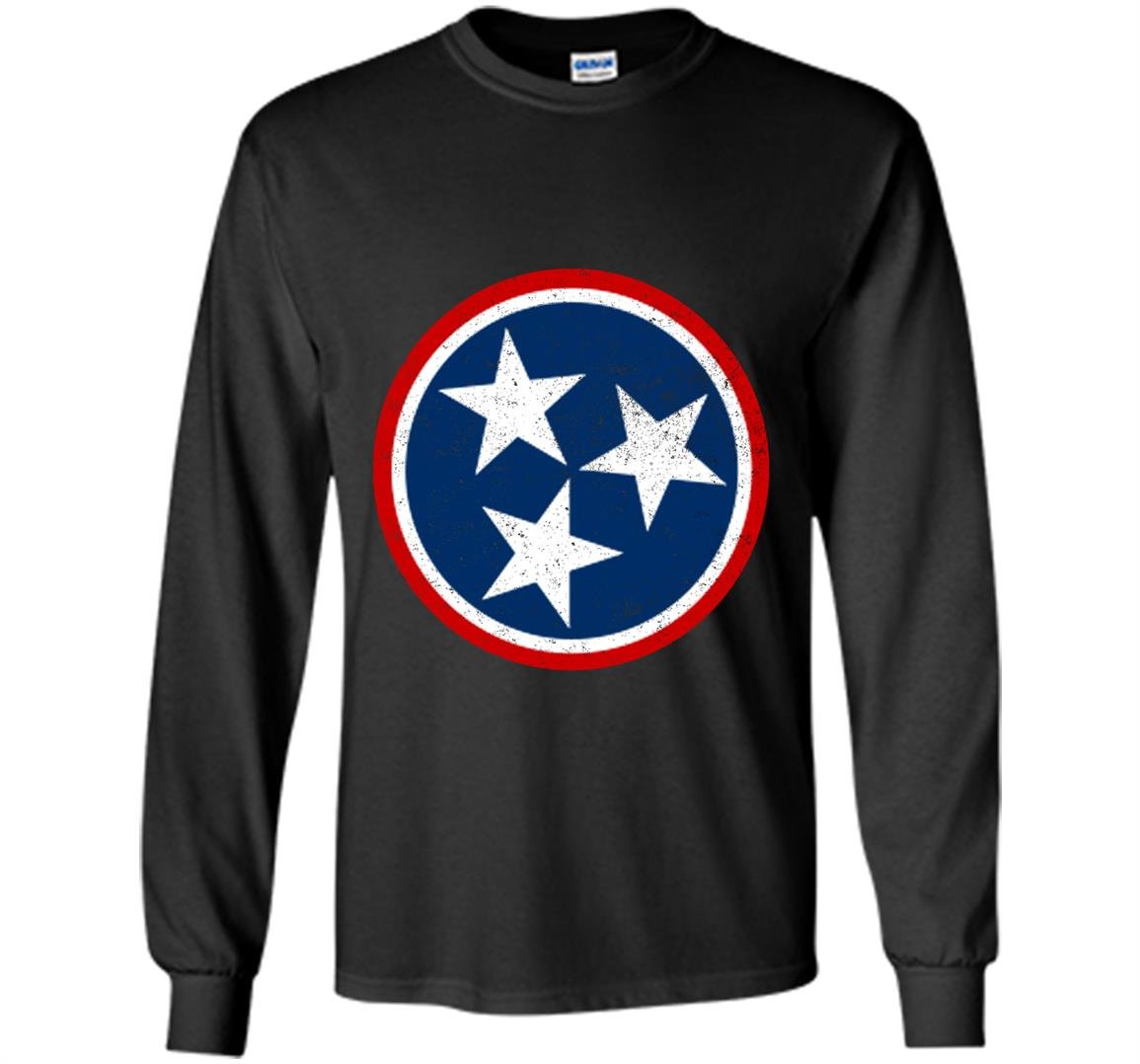 Tennessee volunteer state distressed tristar flag Long Sleeve