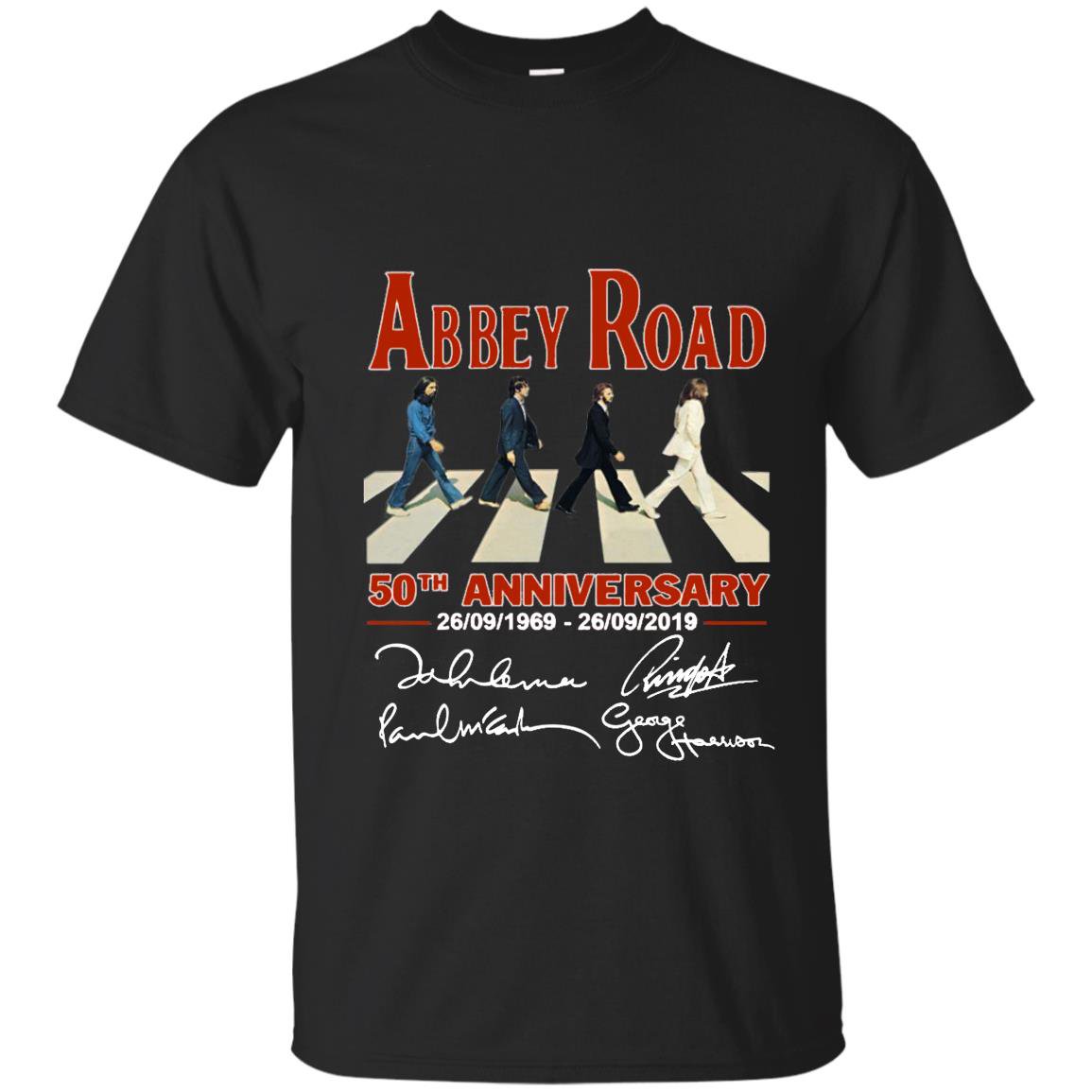 Abbey road 50th anniversary the beatles signatures 1969 2019 T-shirt