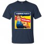 Place is in her union feminist T-shirt