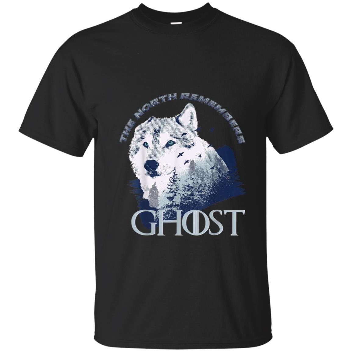 Ghost lone wolf in forest game day or winning the throne T-shirt