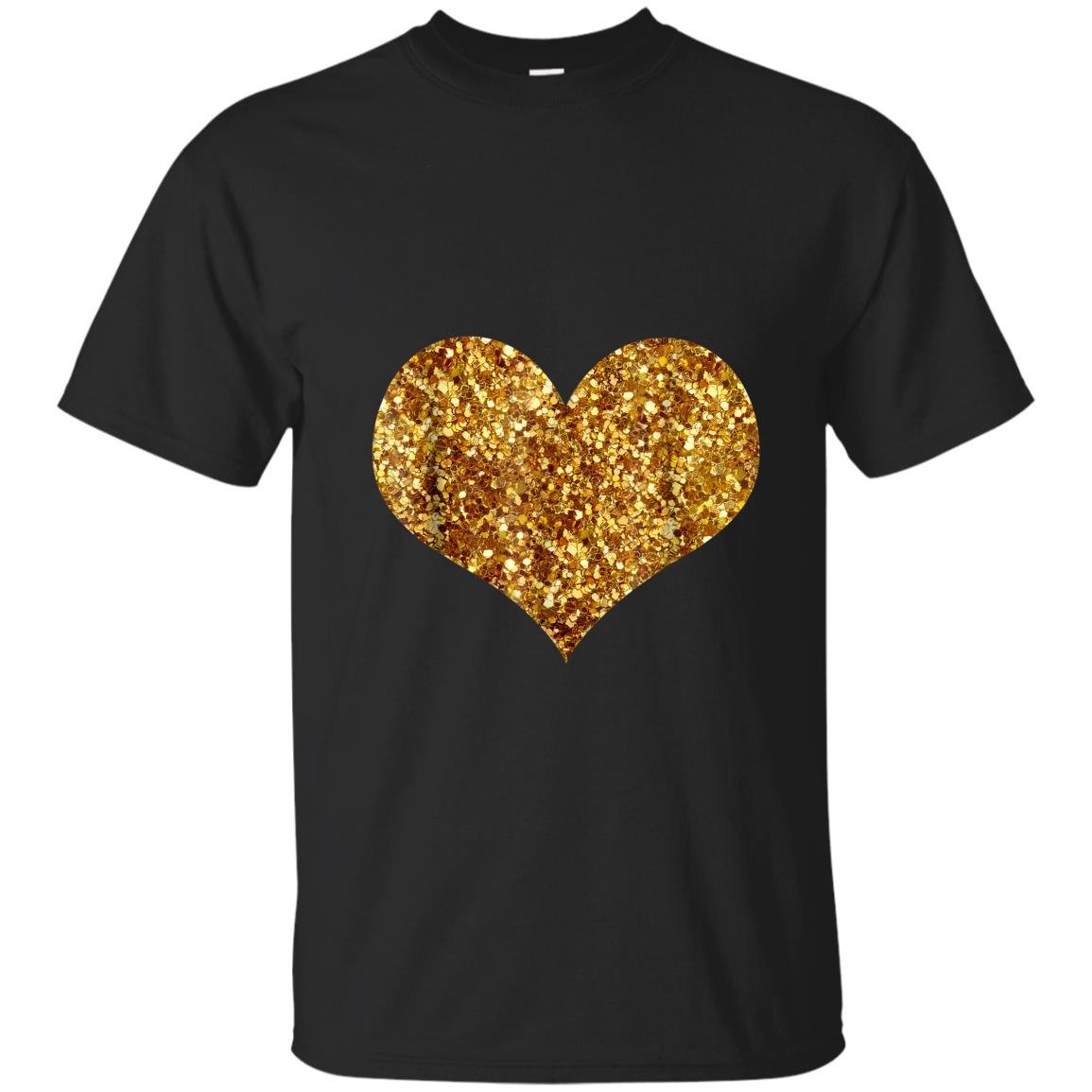 Gold sequins in a heart shape T-shirt