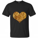 Gold sequins in a heart shape T-shirt