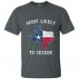 Most likely to secede vintage state of texas flag T-shirt