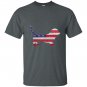 Patriotic basset hound mix american flag embroidery T-shirt