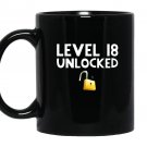 18th birthday gift funny gamer level 18 unlocked Mug Black
