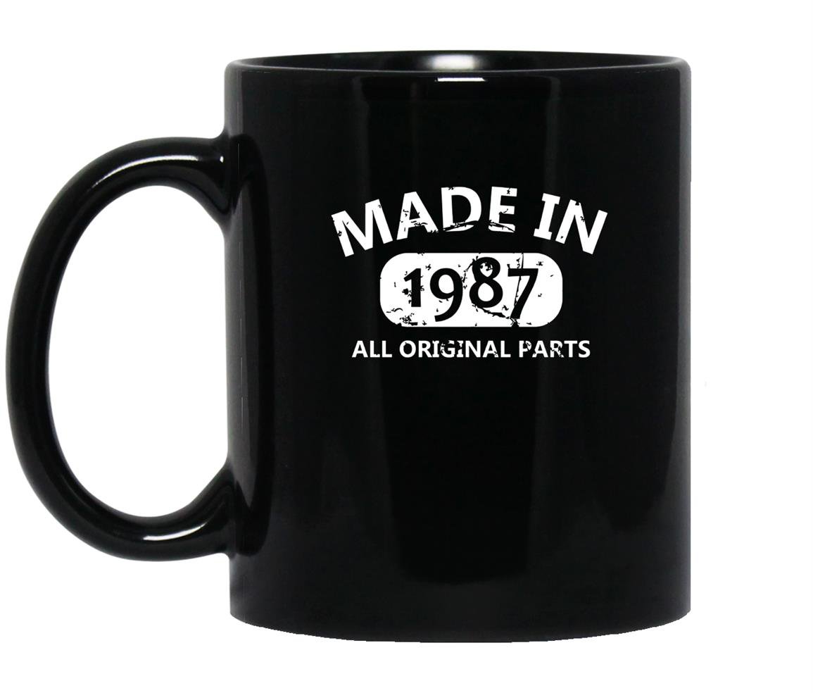 30th birthday made in 1987 vintage gift fathers day Mug Black