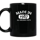 30th birthday made in 1987 vintage gift fathers day Mug Black