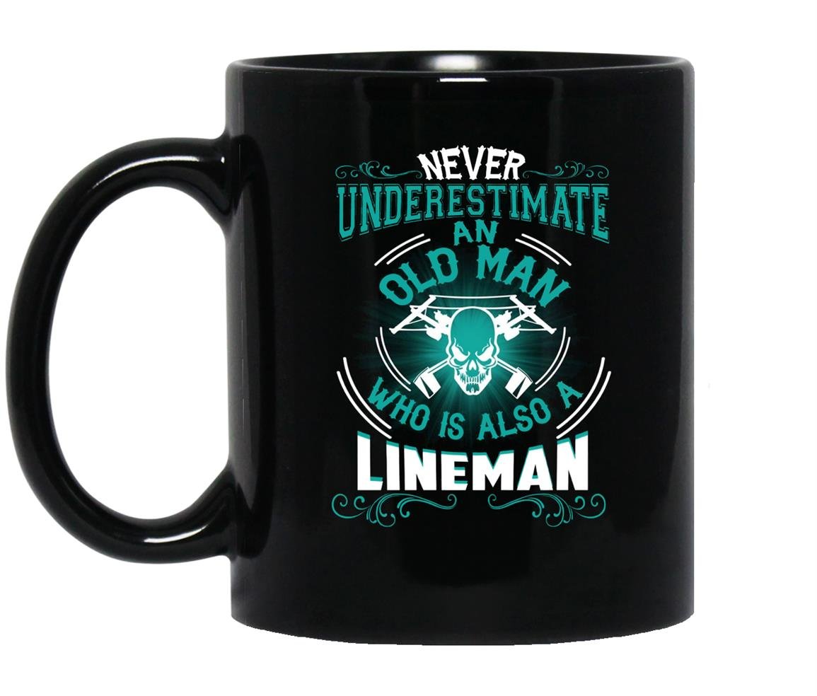 An old man who is also a lineman lineman Mug Black