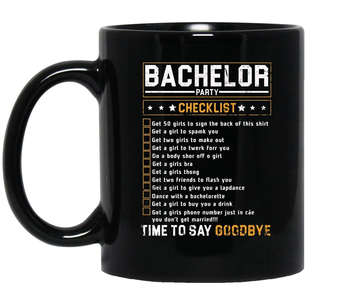 Bachelor party checklist funny bachelor party Mug Black