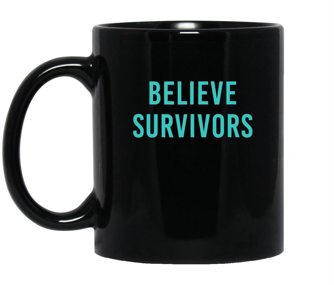 Believe survivors feminist metoo protest march Mug Black