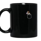 Cartoon pocket boxer dog meme Mug Black