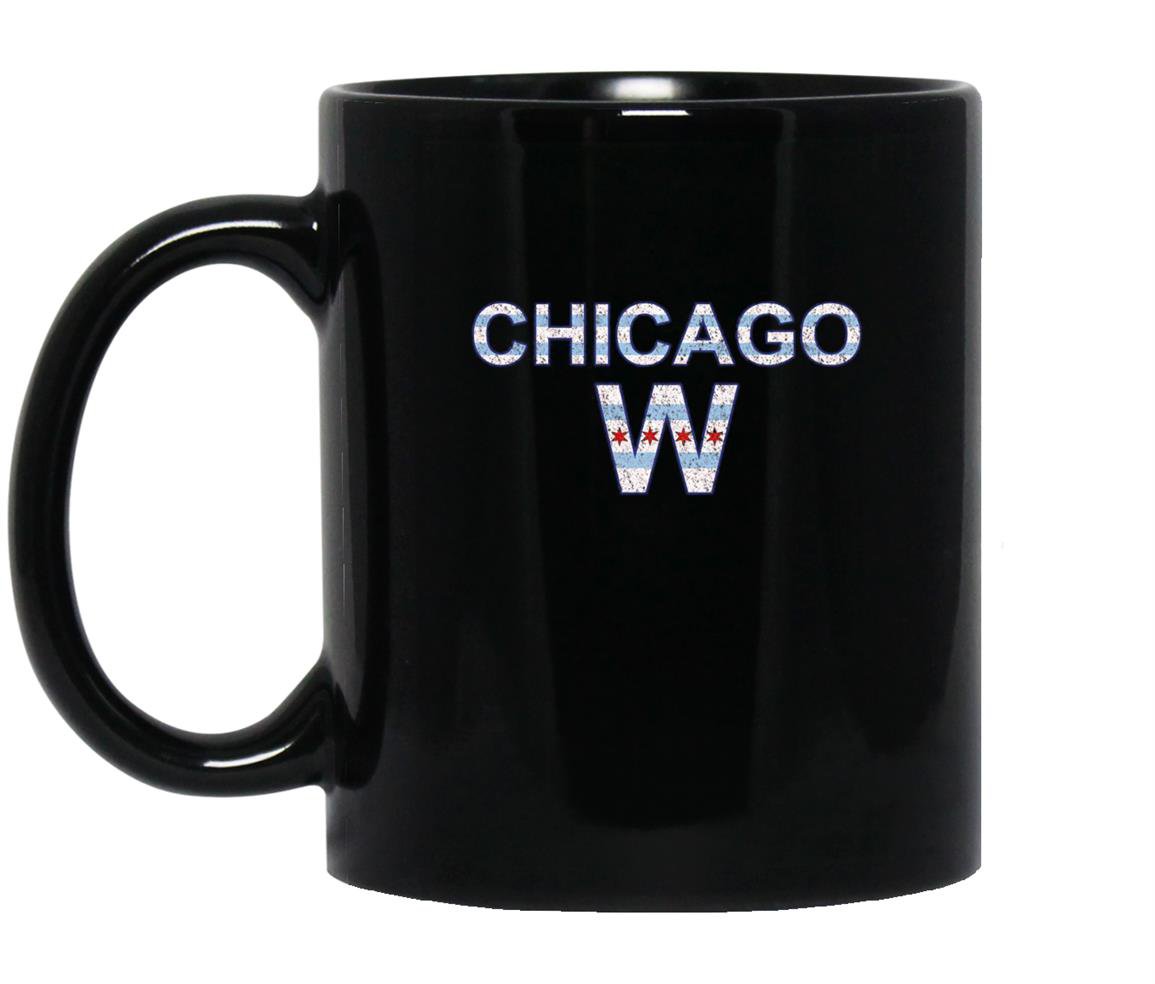 Chicago flag win vintage distressed style Mug Black