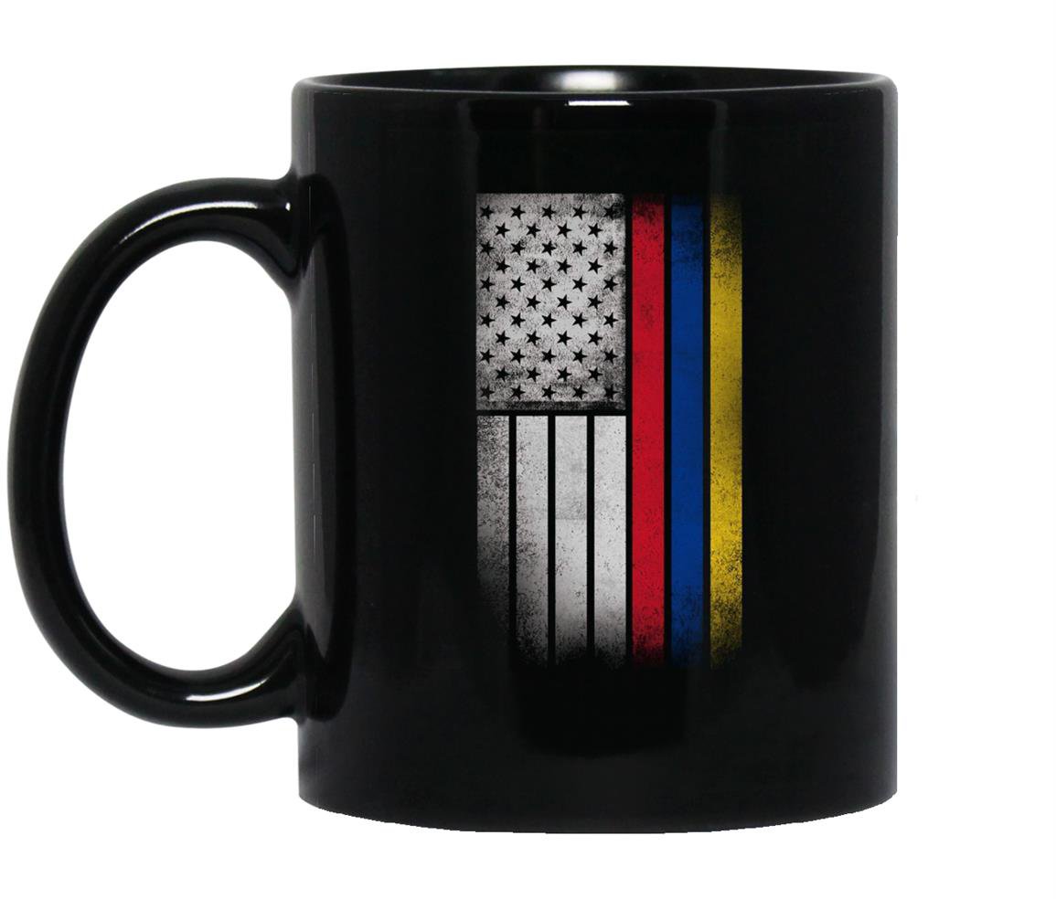 Colombian american flag half colombian half american Mug Black