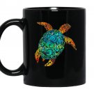 Cosmic watercolor sea turtle Mug Black