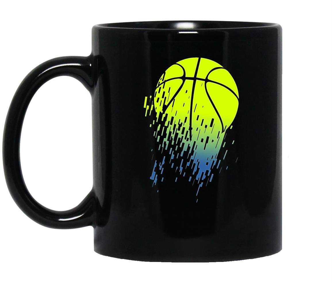 Disintegrating basketball graphic medium Mug Black