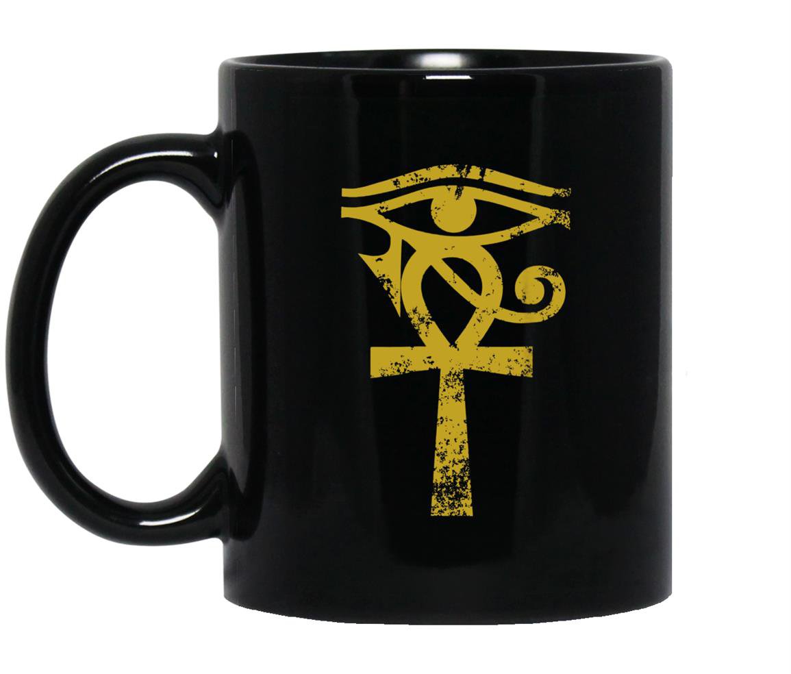 Egyptian eye of horus ankh egyp archaeologist Mug Black