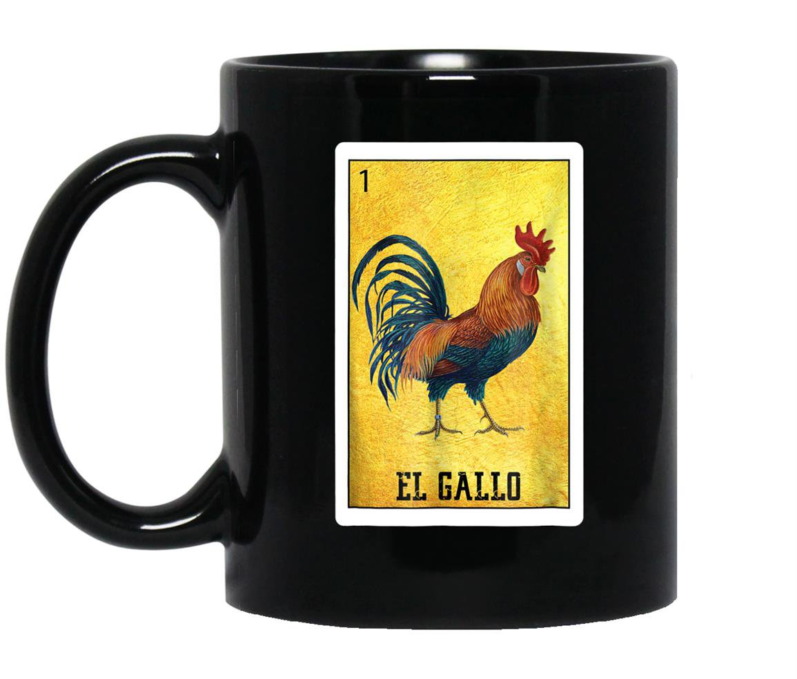 El gallo chicken mexican rooster loteria card Mug Black