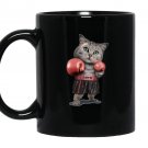 Funny boxing cat lovers gifts Mug Black