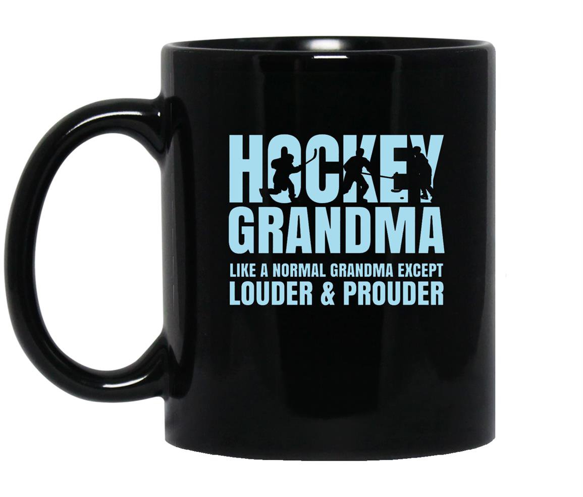 Funny hockey grandma louder prouder Mug Black