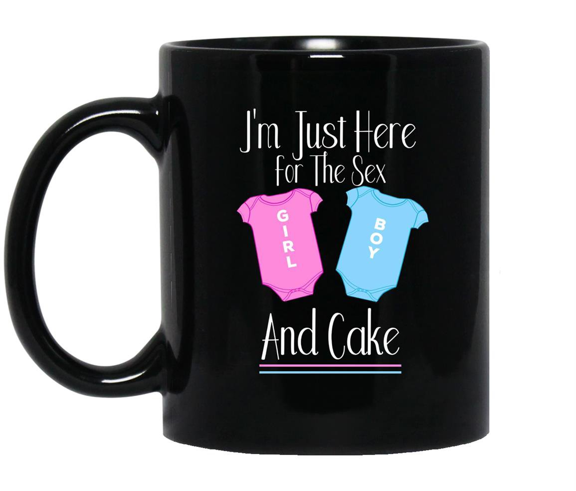 Gender reveal here for the sex gender reveal Mug Black