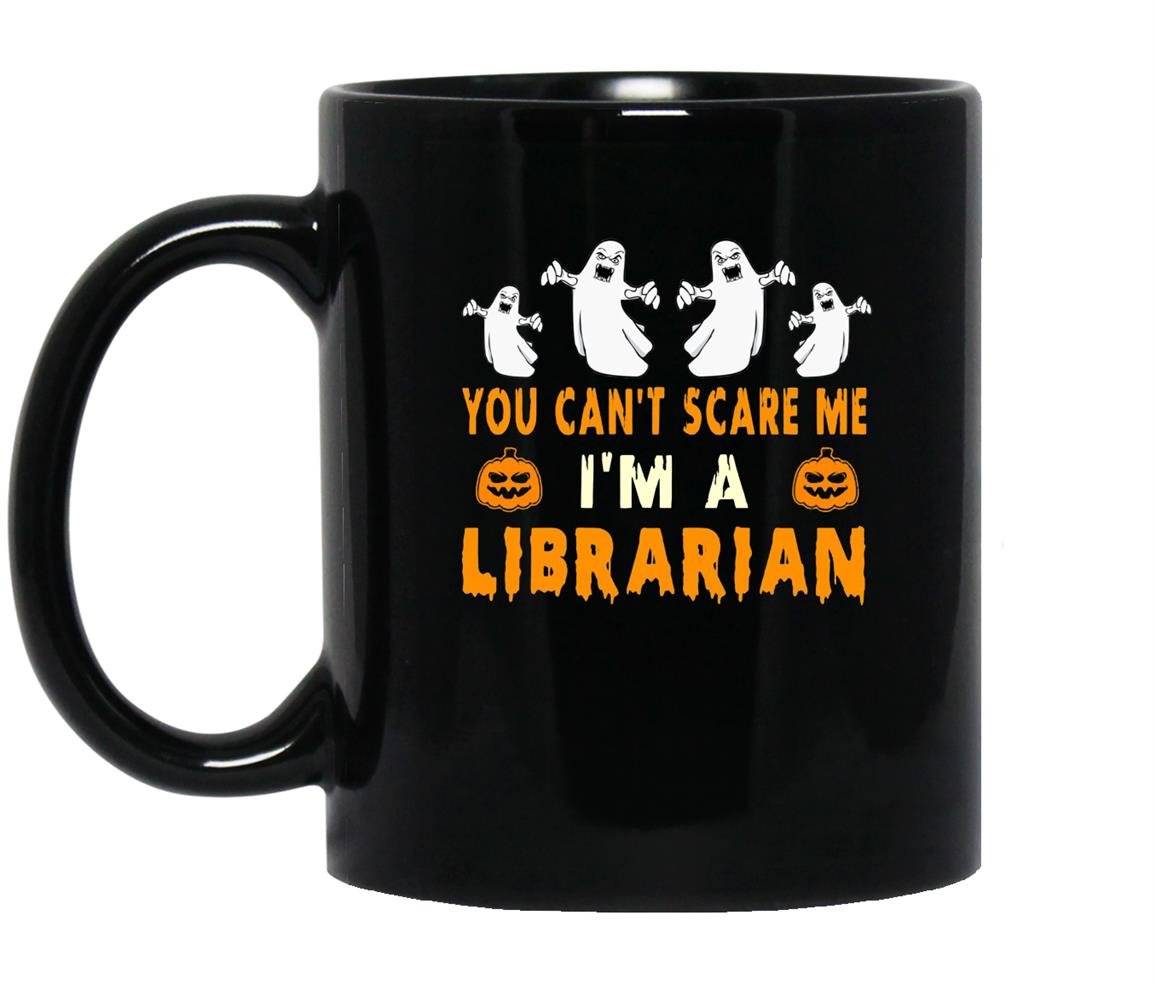 Halloween you cant scare me im a librarian Mug Black