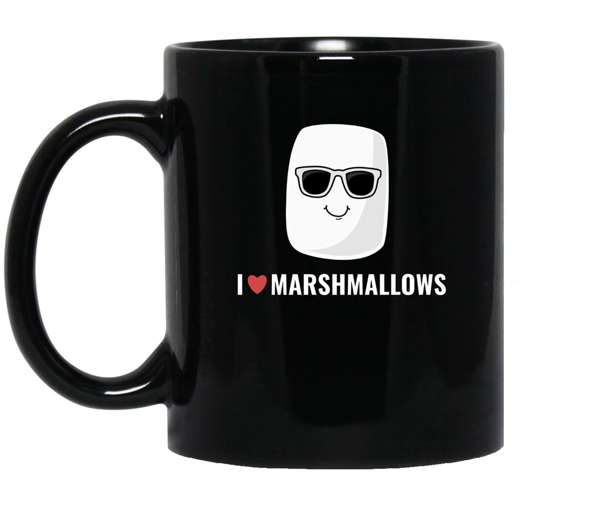 I love marshmallows cool cartoon sunglasses Mug Black