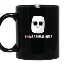 I love marshmallows cool cartoon sunglasses Mug Black