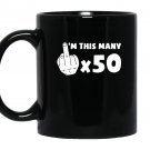 Im this many 50 year old with finger up funny 50th birthday Mug Black