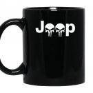 Jeep logo with punisher skulls 4x4 off road wrangler Mug Black