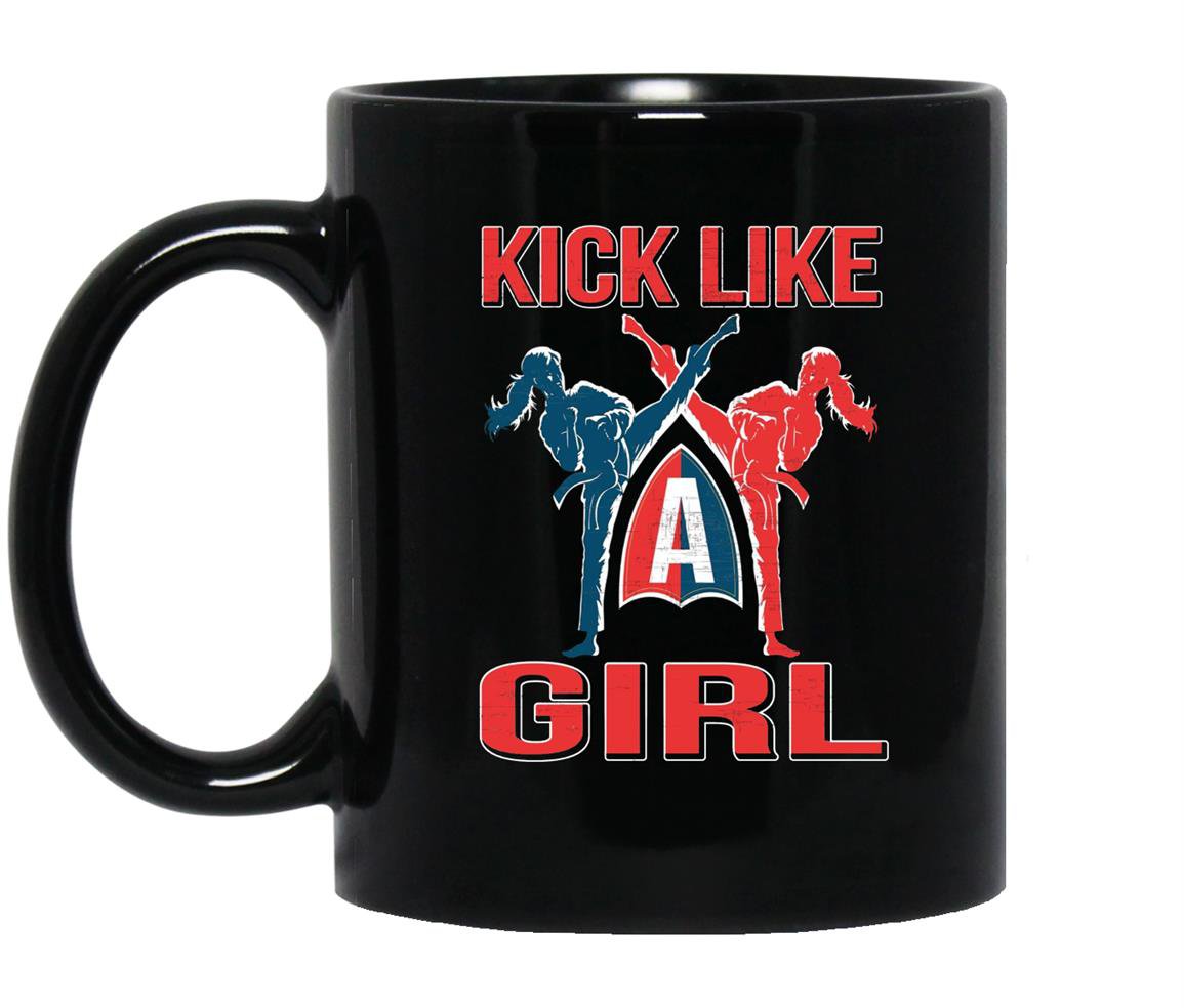 Kick like funny karate battle kickboxing Mug Black