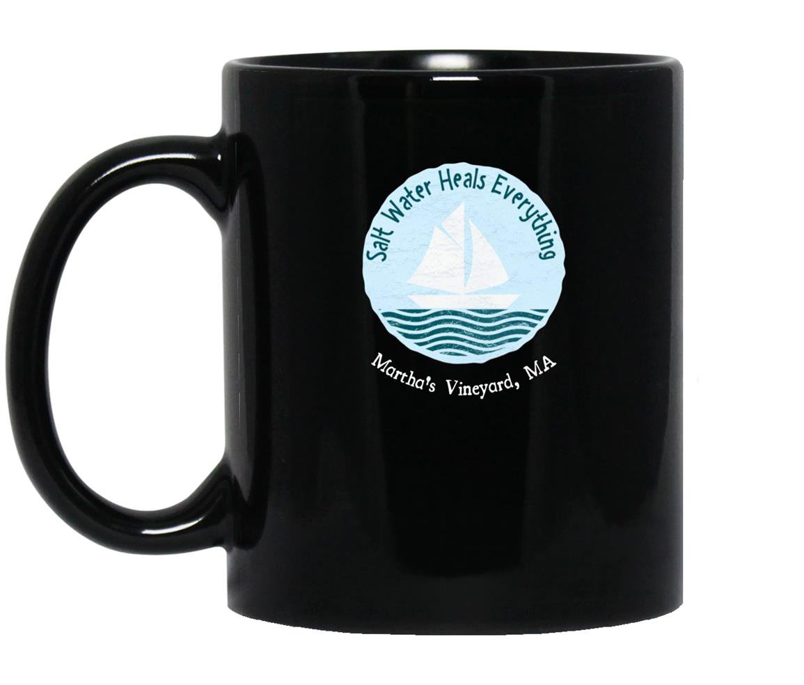 Marthas vineyard ma salt water heals everything Mug Black
