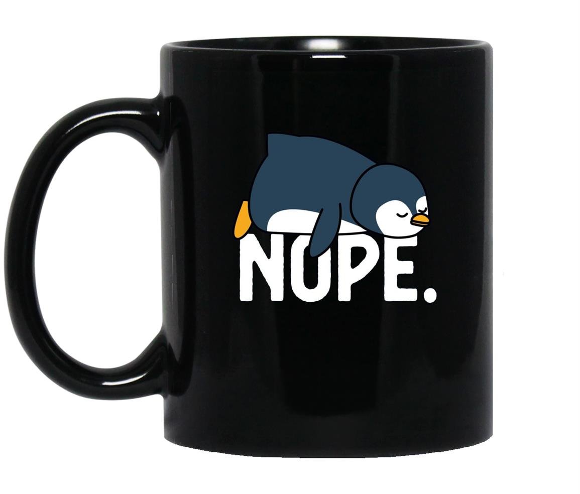 Nope relaxed not today funny lazy penguin nope Mug Black