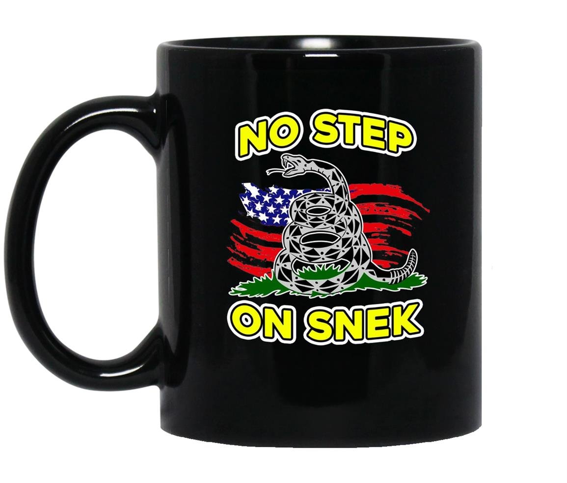 No step on snek funny meme dont tread on me parody Mug Black