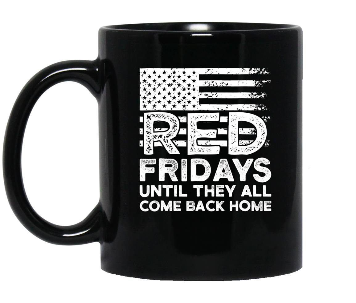 On friday we wear red support our troops Mug Black