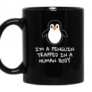 Penguin trapped human body Mug Black