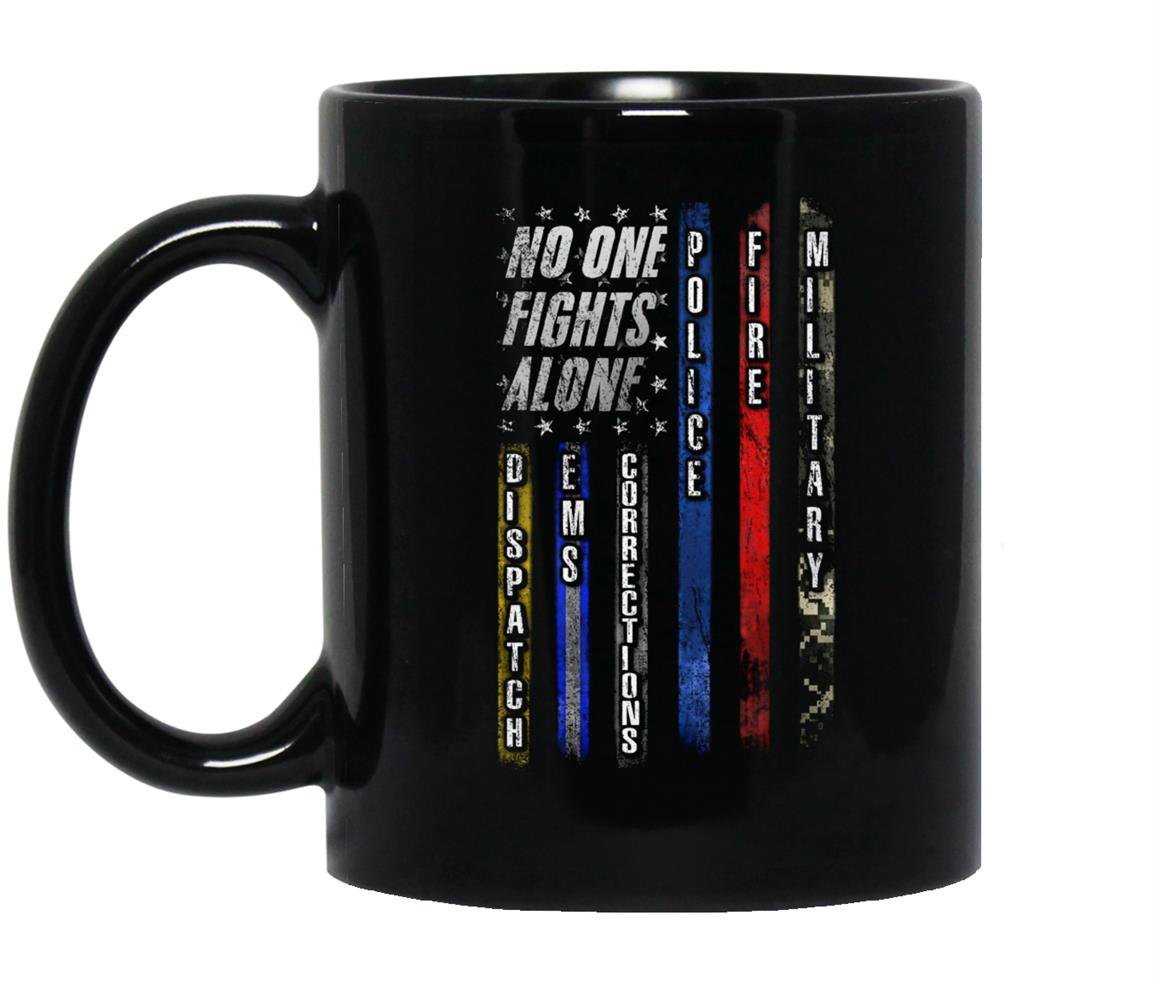 Police no one fights alone police Mug Black