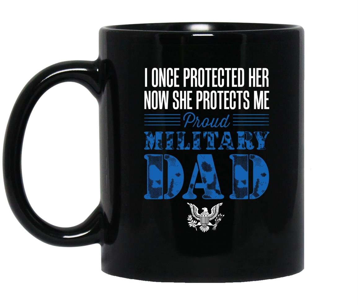 Proud military dad daughter soldier air force Mug Black