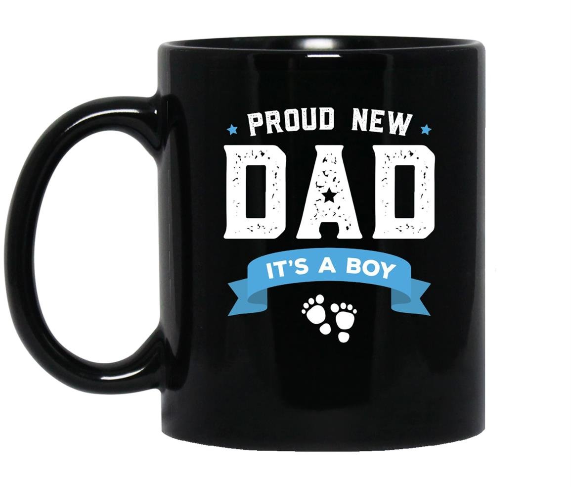 Proud new dad its a boy cute fathers day Mug Black