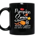Pumpkin spice and jesus christ fall Mug Black