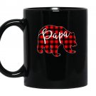 Red plaid papa bear matching pajama family buffalo Mug Black