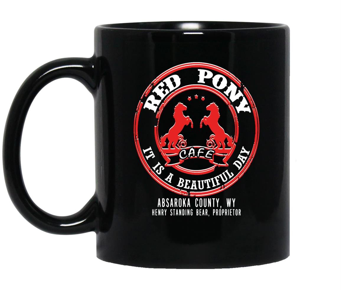 Red pony it is a beautiful day Mug Black