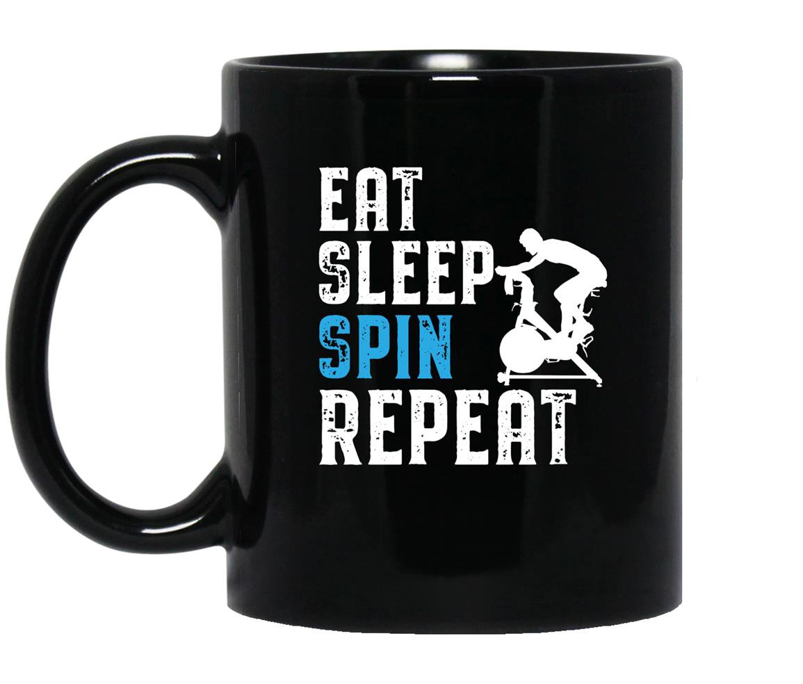 Spinning indoor cycling repeat Mug Black